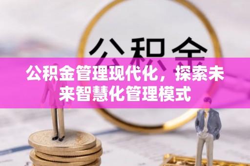 丹凤公积金管理现代化，探索未来智慧化管理模式